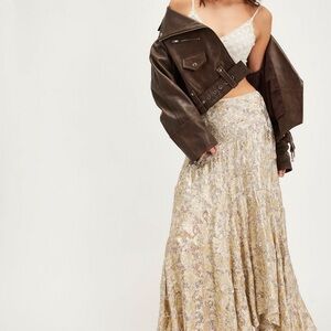 Free People Bohemian Ethereal Fairy Ruffle Luci Maxi Skirt SIZE SMALL NWT